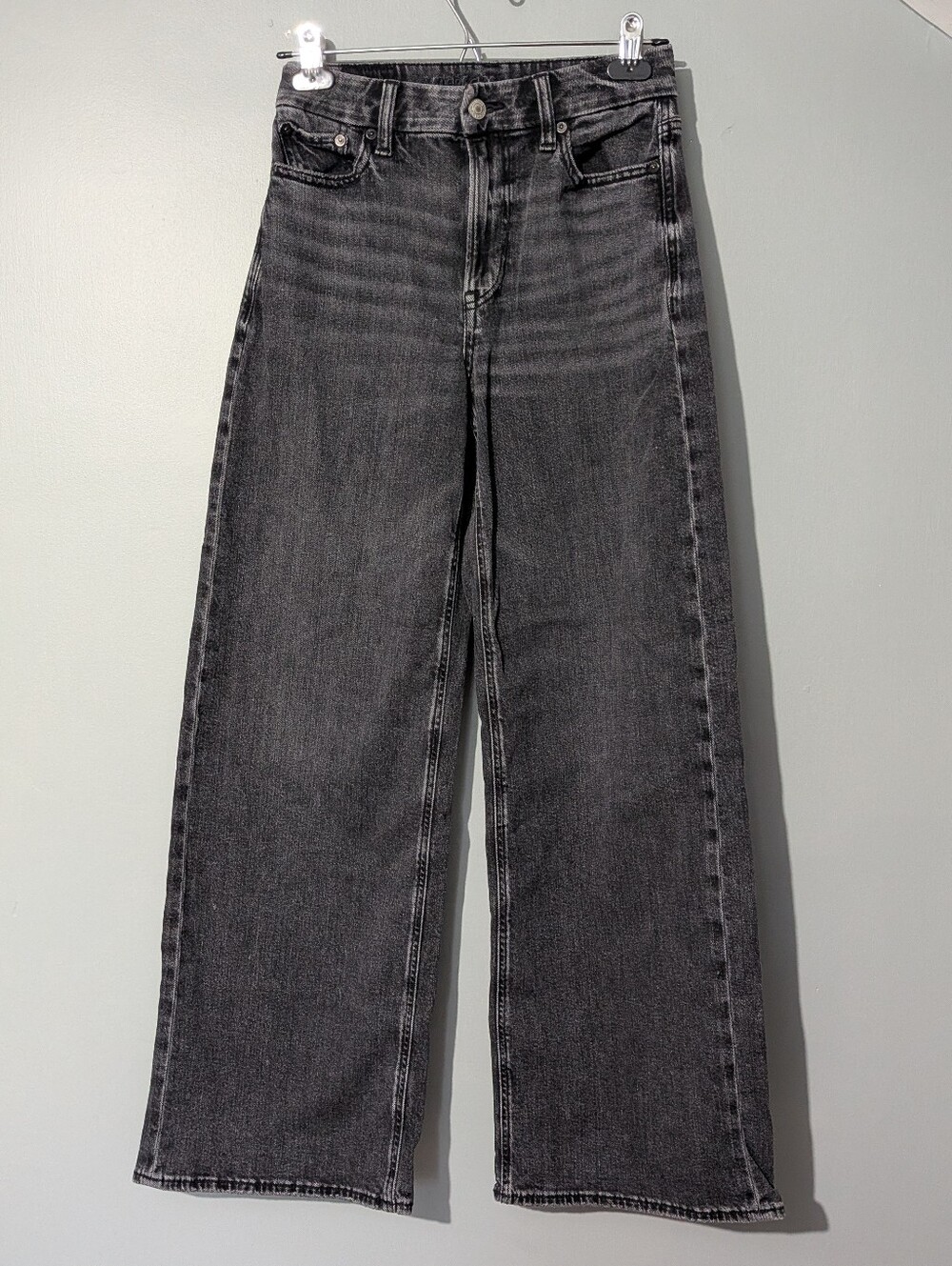 American Eagle Outfitters Gray Women Stretch Wide Leg Jeans‎